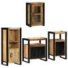 vidaXL Bathroom Furniture Set with Door 4 pcs Brown Soild Mango Wood