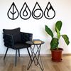 Homemania 4 Piece Wall Decoration Elements 32x50 cm Metal Black