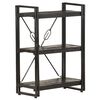 vidaXL 3-Tier Bookcase Black 60x30x80 cm Solid Mango Wood