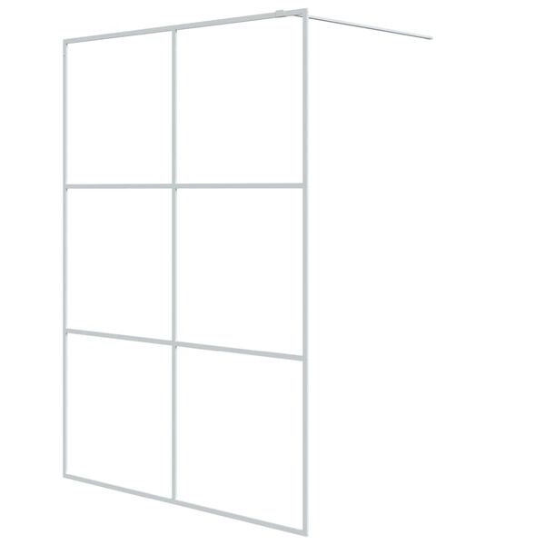 vidaXL Walk-in Shower Wall White 140x195 cm Clear ESG Glass