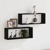vidaXL Wall Shelves 2 pcs Black oak 60 x 15 x 23 cm Engineered wood
