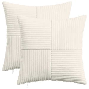 vidaXL Cushion Cover 2 pcs ALMELO Cream 30 x 30 cm Corduroy
