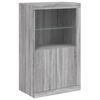 vidaXL Sideboard with LED Lights Grey Sonoma 202x37x100 cm
