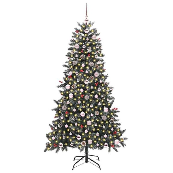 vidaXL Artificial Christmas Tree with 300 LEDs with Stand Green 180 cm