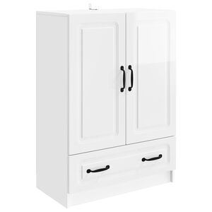 vidaXL Sideboard High Gloss White 66 x 34.5 x 92 cm Engineered Wood