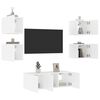 vidaXL 6 Piece TV Wall Units with LED White Engineered Wood