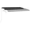 vidaXL Manual Retractable Awning with LED 450x350 cm Anthracite