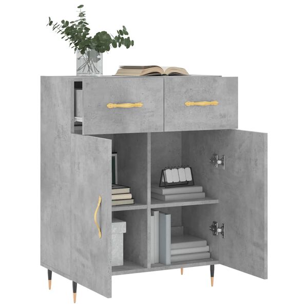 vidaXL Sideboard Concrete Grey 69.5x34x90 cm Engineered Wood