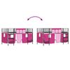 vidaXL Kids'Loft Bed Frame with Curtains Black and Pink 107 x 200 cm