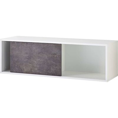 Germania Sliding Door Shelf Altino 120x35.6x36.6 cm Basalto Dark and White