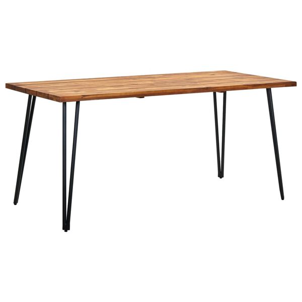 vidaXL Garden Table with Hairpin Legs 160x80x75 cm Solid Acacia Wood