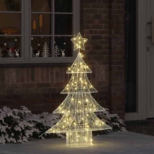 vidaXL Christmas Tree with 100 LEDs Warm white 120 cm Acrylic