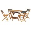 vidaXL 5 Piece Garden Dining Set Grey Polypropylene and Solid Wood