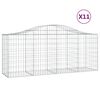 vidaXL Arched Gabion Baskets 11 pcs 200x50x80/100 cm Galvanised Iron