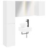 vidaXL Bathroom Furniture Set 5 pcs White Engineered Wood and Glass