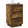 vidaXL Bedside Cabinet Smoked Oak 39 x 34.5 x 65 cm Engineered wood