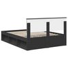 vidaXL Bed Frame with Headboard Black 150 x 200 cm Engineered wood