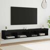 vidaXL TV Wall Cabinets Panama 2 pcs Black Oak 100 x 30 x 30 cm