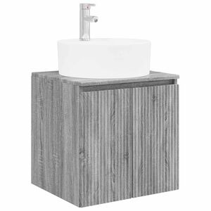 vidaXL Wall-Mounted Sink Vanity Grey Sonoma 49.5 x 44.5 x 65 cm