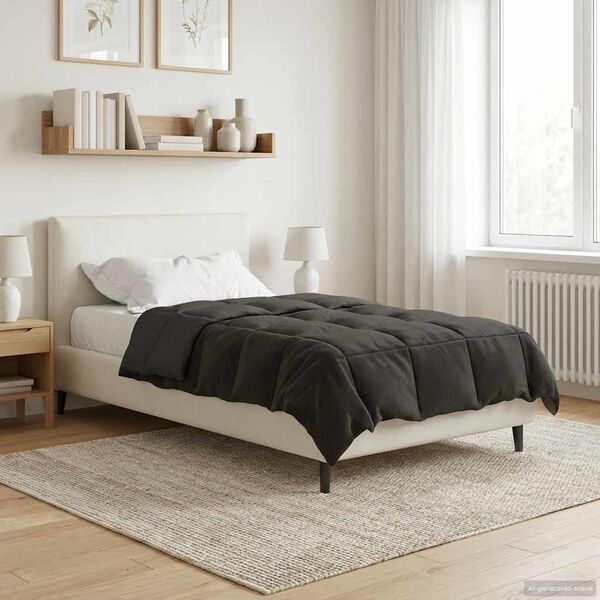vidaXL Summer Duvet Quilted Anthracite 155 x 200 cm Microfiber