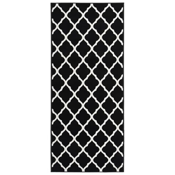 vidaXL Runner Rug BCF Black and White 100x300 cm