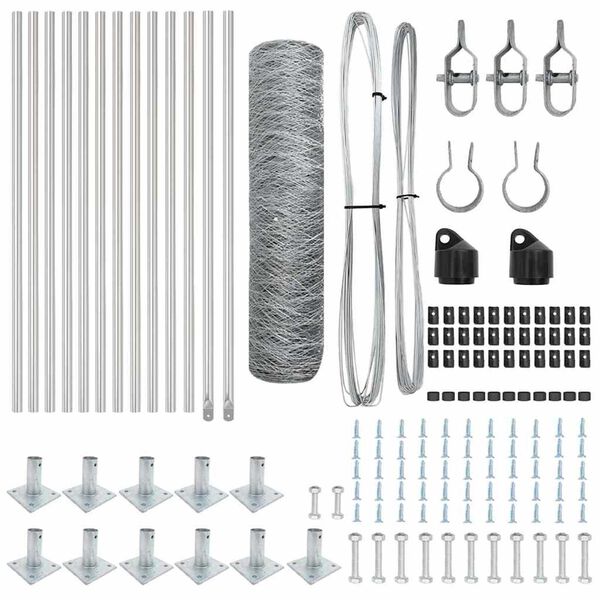 vidaXL Fence Post Silver 25 x 0.6 m (36 mm mesh) Steel