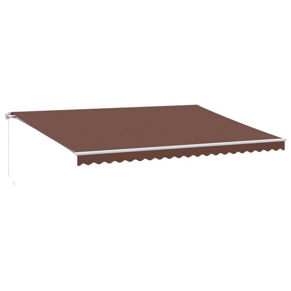 vidaXL Manual Retractable Awning with LED Brown 500x350 cm