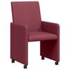 vidaXL Dining Chairs with Wheels 2 pcs Wine red 57 x 66 x 94 cm Fabric