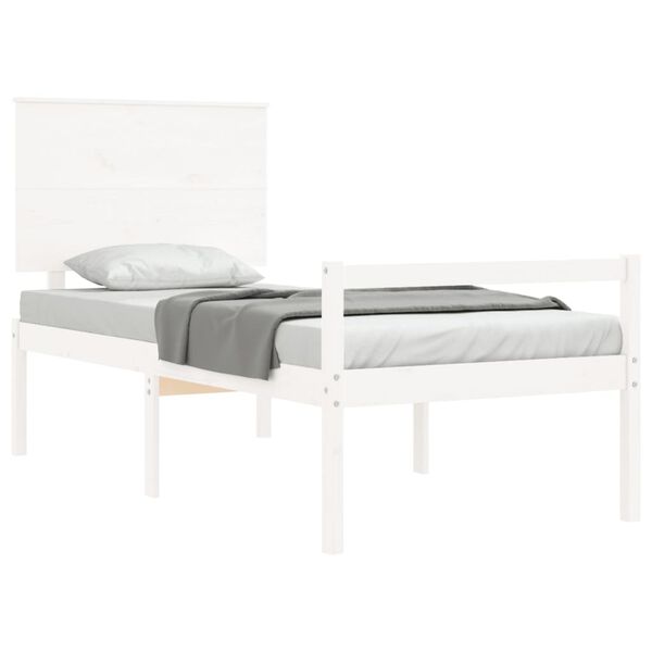vidaXL Senior Bed without Mattress White 90x200 cm Solid Wood