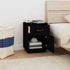 vidaXL Bedside Cabinet Black 40x34x55 cm Solid Wood Pine