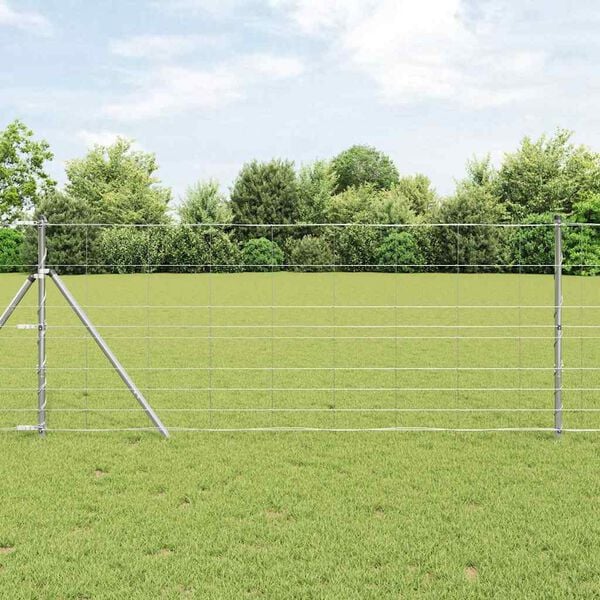 vidaXL Field Fence Silver 50 x 1 m Galvanised steel