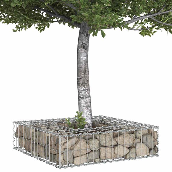 vidaXL Gabion Raised Bed Silver 80 x 80 x 20 cm Galvanised Steel