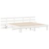 vidaXL Bed Frame with Headboard White 180 x 200 cm Solid Pine Wood
