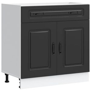vidaXL Kitchen Base Cabinet "Kalmar" Black Engineered Wood