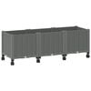 vidaXL Garden Planter with Wheels Light Grey 120 x 40 x 48 cm PP