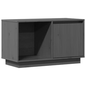vidaXL TV Cabinet | Grey | Solid Pine Wood | 74 cm | TV Cabinet | Rectangular