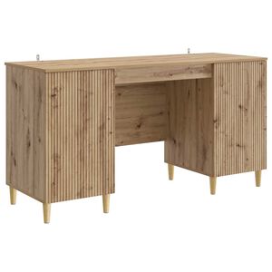 vidaXL Desk with Shelf Artisan Oak 142.5 x 50 x 75 cm Engineered Wood