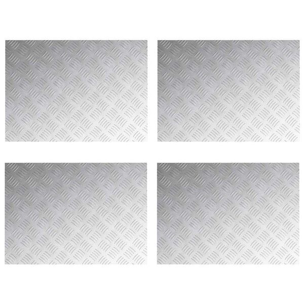 vidaXL Stair Tread Rectangular 4 pcs Silver 70 x 50 cm Aluminium