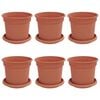vidaXL Plant Pots 6 pcs Brick Red Plastic