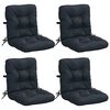 vidaXL Low Back Chair Cushion VIANEN 4 pcs 100% Polyester Dark Blue