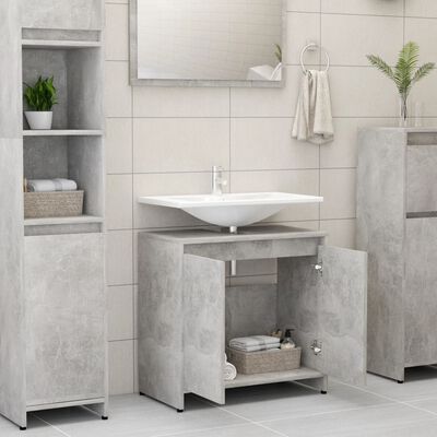 vidaXL Bathroom Cabinet Concrete Grey 60x33x61 cm Chipboard