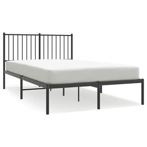 vidaXL Metal Bed Frame without Mattress with Headboard Black 120x200cm