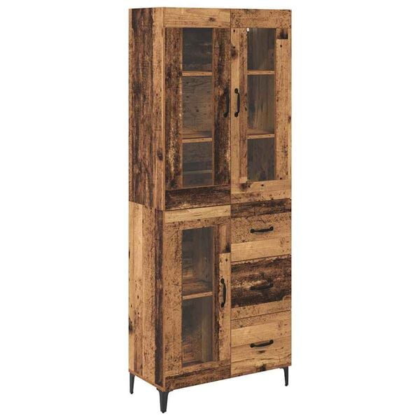 vidaXL Highboard Old Wood 69.5 x 34 x 180 cm Engineered Wood