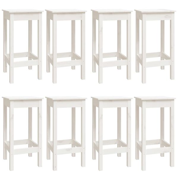 vidaXL 9 Piece Bar Set White Solid Wood Pine