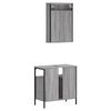 vidaXL 2 Piece Bathroom Furniture Set Grey Sonoma Engineered Wood