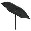 vidaXL Garden Parasol with LED Lights and Steel Pole 300cm Anthracite