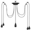 vidaXL Pendant Lamp with 6 Lamp Holders E27 Black Metal