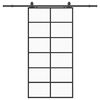 vidaXL Sliding Door with Hardware Set Black 102x205 cm ESG Glass
