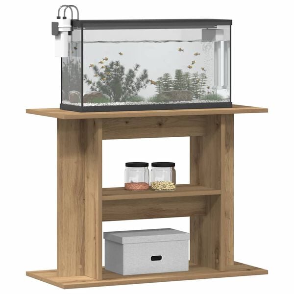vidaXL Aquarium Stand Artisan Oak 80x35x60 cm Engineered Wood