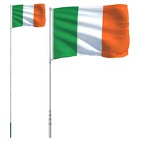 vidaXL Ireland Flag and Pole 5.55 m Aluminium